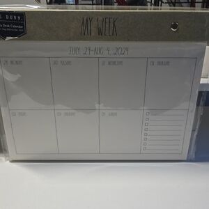 Rae Dunn Weekly Desk Calendar - Gray